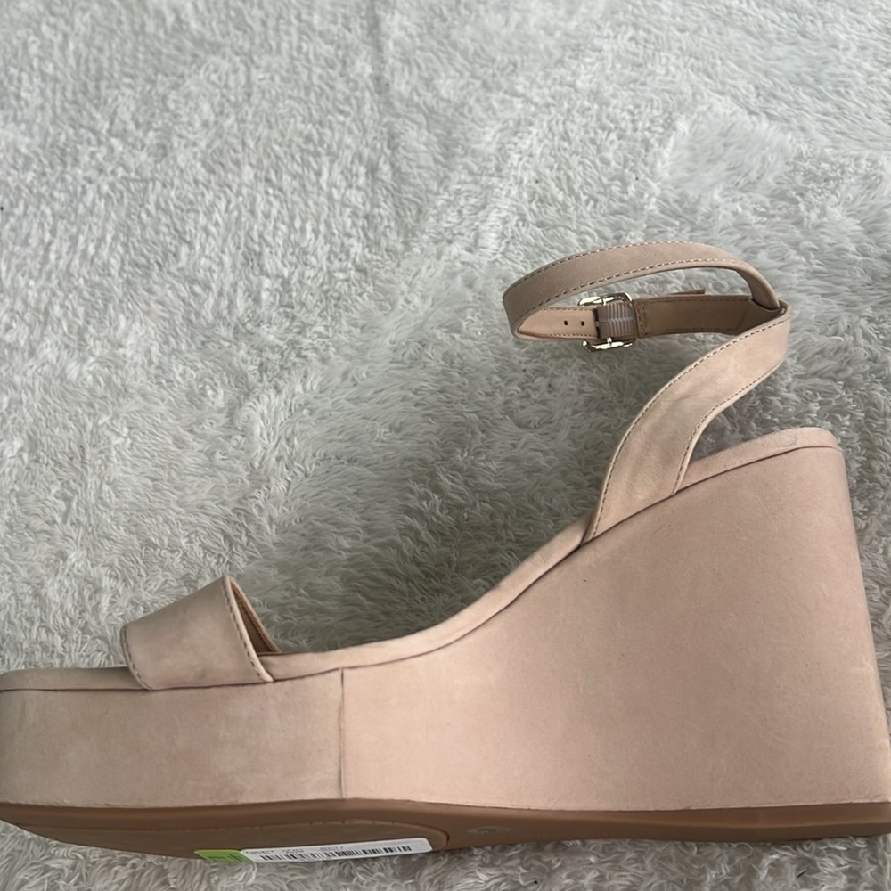 Antonio Melani Sz 9 Nude Beige Leather Open Toe High 4.5” High Heel Sandals NWT - Picture 11 of 16